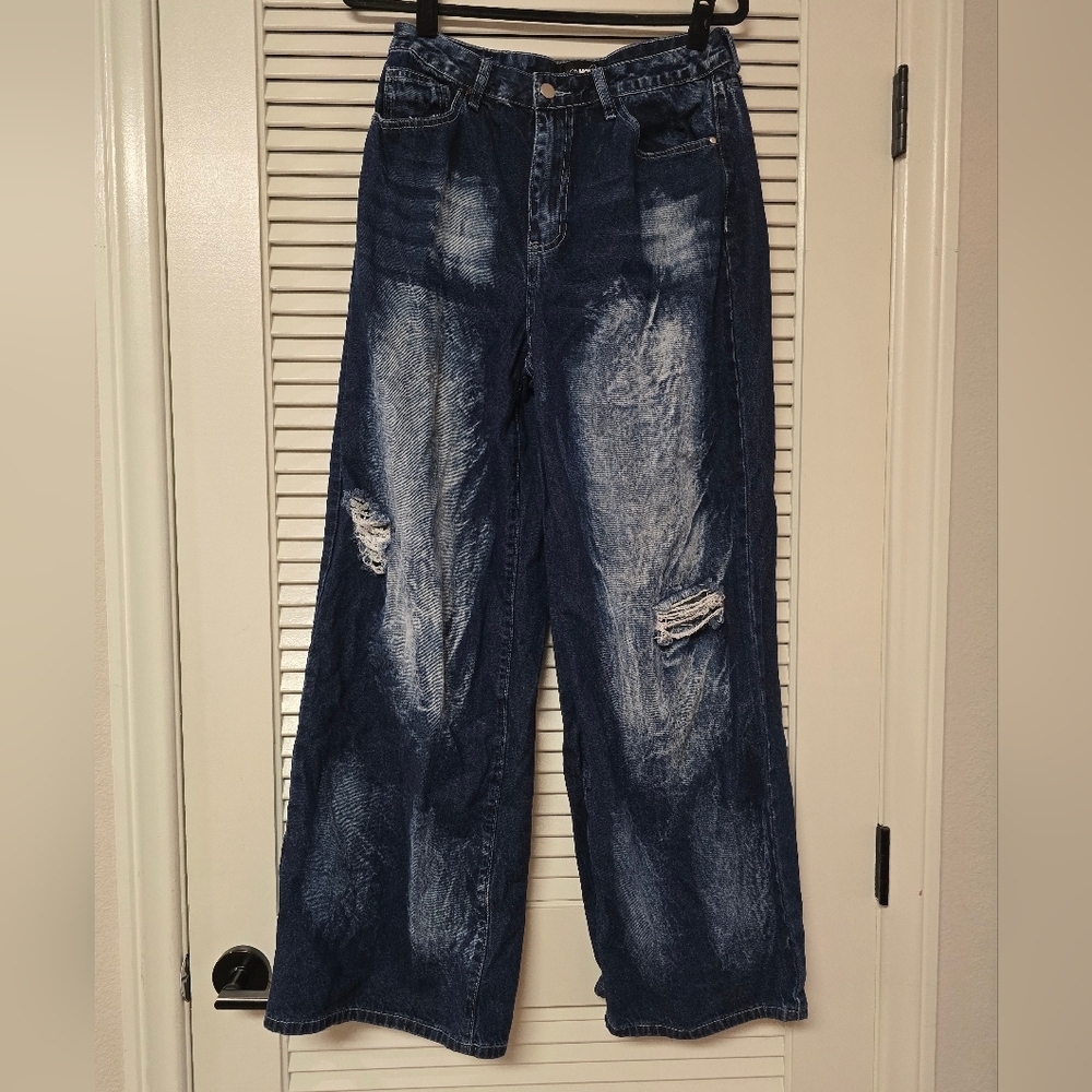 Fashion Nova - 100% Cotton Distressed Denim Jeans With Pockets